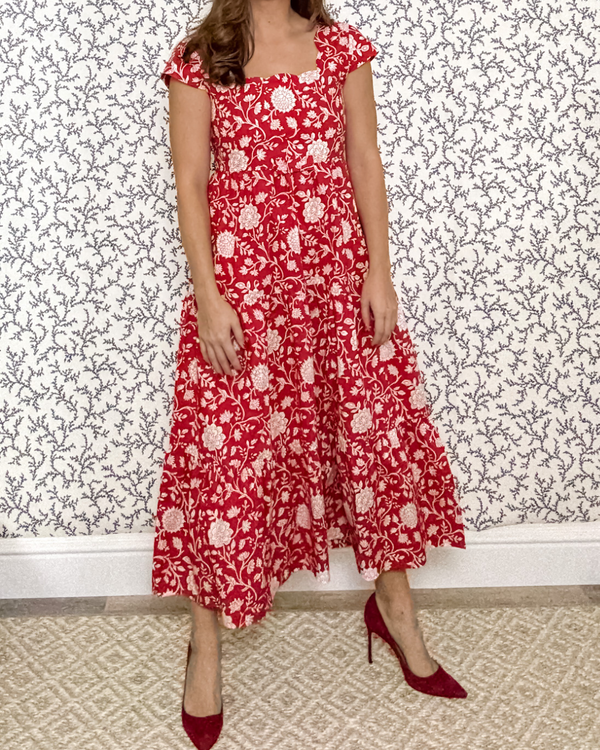 THE PONTE VEDRA DRESS HAUTE RED FLORAL