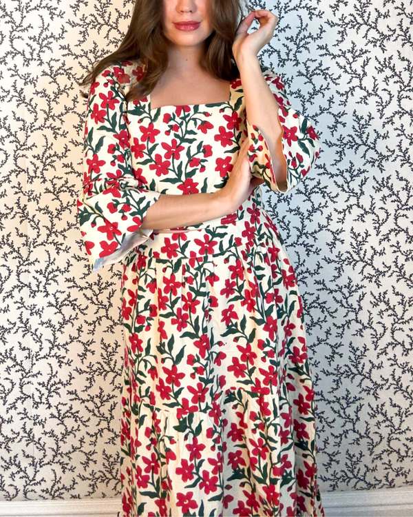 THE LOWELL TOP ECRU POPPY